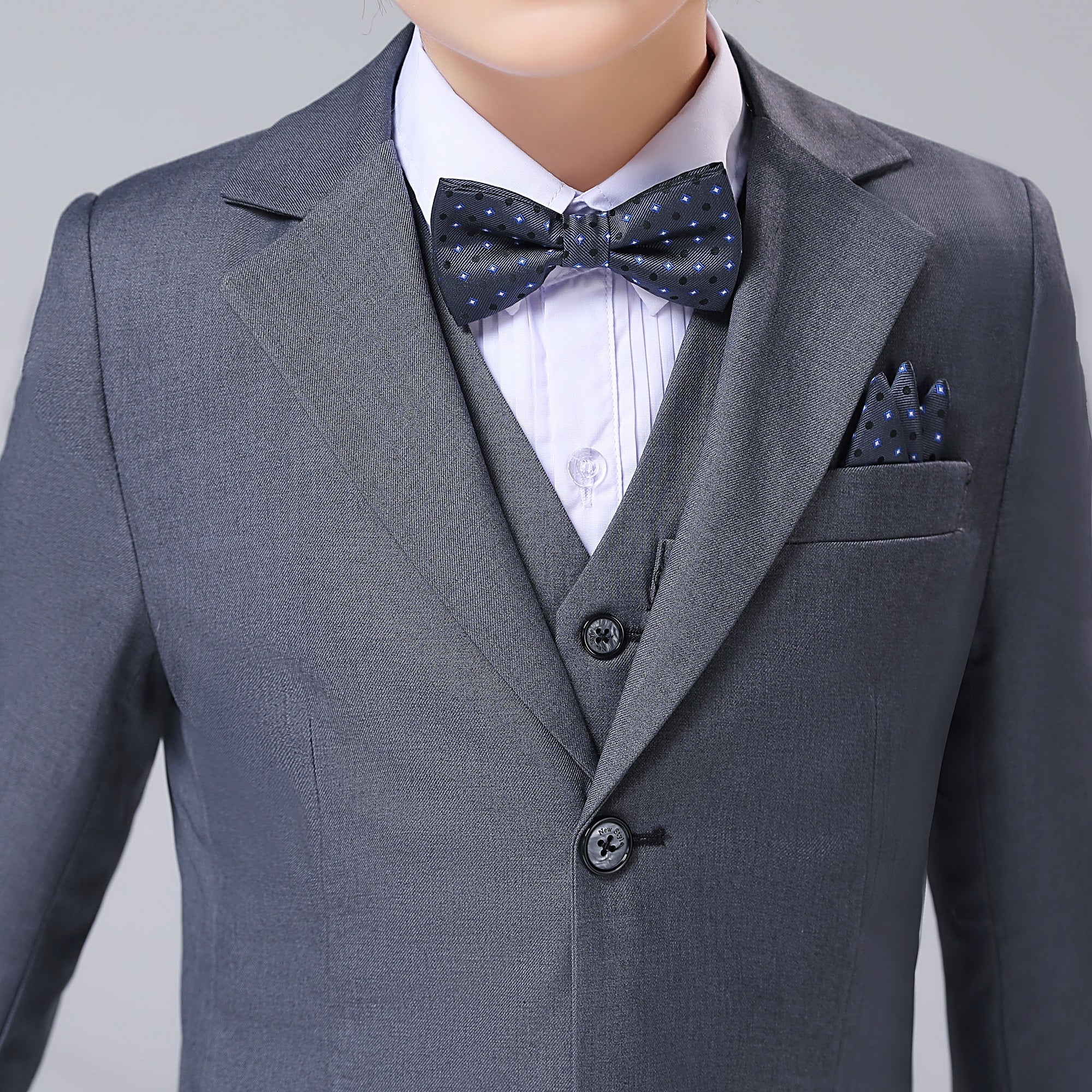 Grey Formal Classic 5 Piece Boys Suits