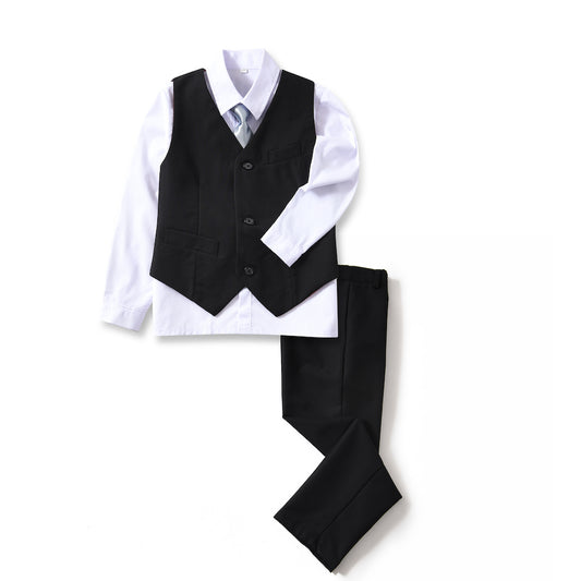 Black Two Button Wedding 3 Pieces Slim Fit Men Suits