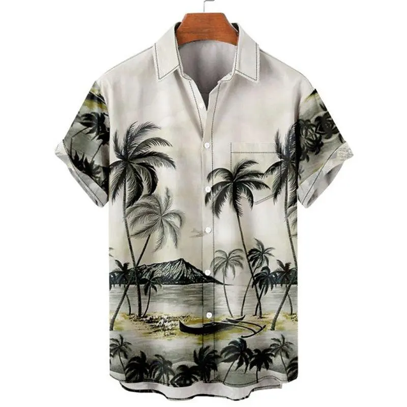 Men's Casual Shirt Daily Holiday Stand Collar Short Sleeve Shirt