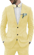 Charger l'image dans la visionneuse de la galerie, Summer Slim Fit Jacket Pant 2 Piece Linen Men Suits
