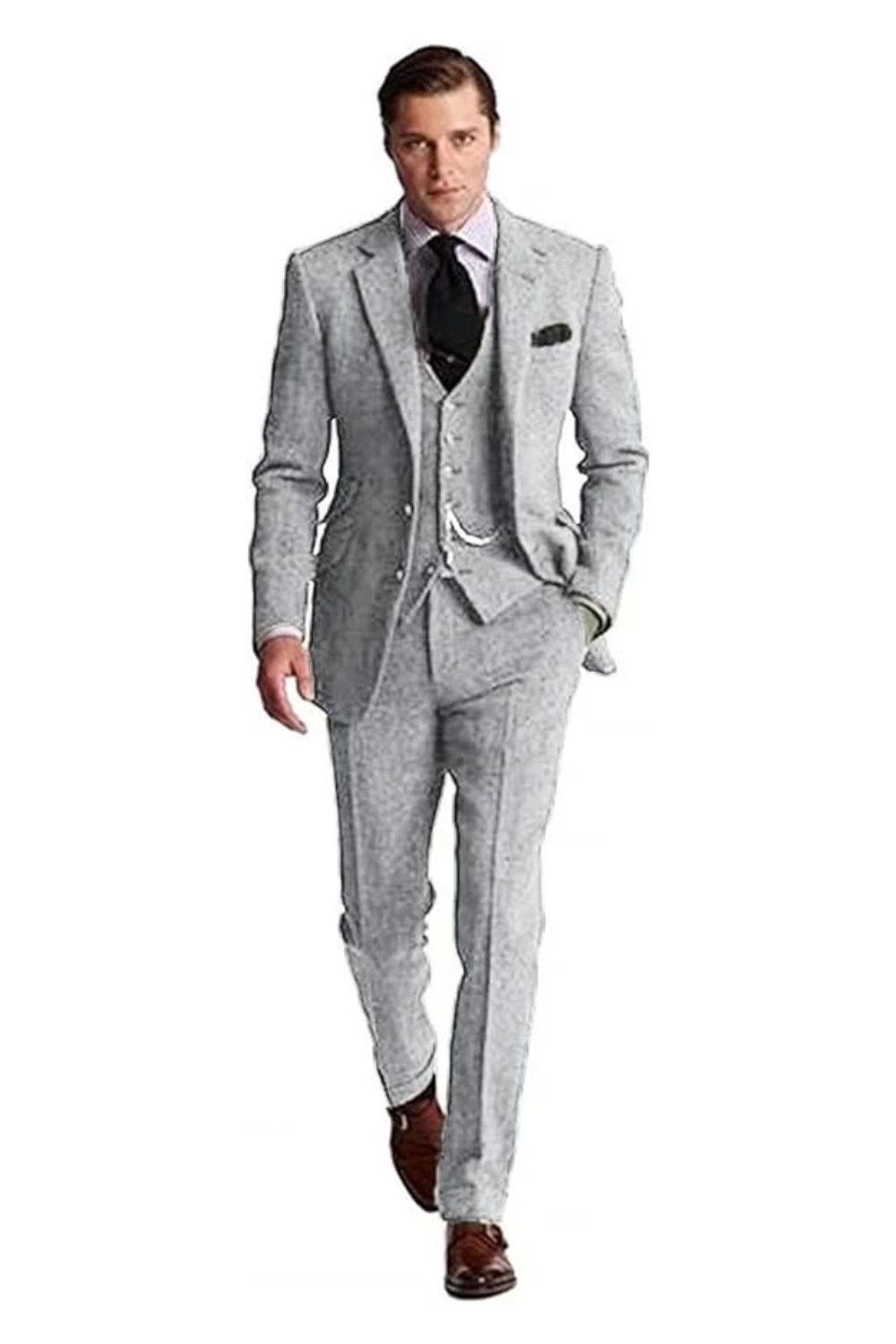 Retro Slim Fit Groom Tuxedos 3 Piece Men's Suits