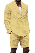 Charger l'image dans la visionneuse de la galerie, Linen Casual Slim Fit Cotton Men Blazer & Shorts Suits
