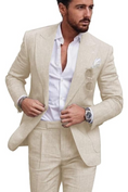 Load image into Gallery viewer, Summer Casual Linen Men's Slim Fit 2 Piece Suit
