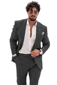 Cargar la imagen en la vista de la galería, Summer Casual Linen Men's  2 Piece Suit Blazer Pants Set
