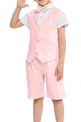 Cargar la imagen en la vista de la galería, Summer Boys Suit 4Pcs Shirt Vest Shorts Tie Set
