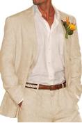 Cargar la imagen en la vista de la galería, Summer Casual  Beach Wedding  2 Piece Linen Men Suits
