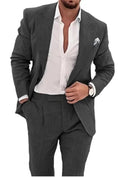 Cargar la imagen en la vista de la galería, Summer Casual Linen Men's  2 Piece Suit Blazer Pants Set
