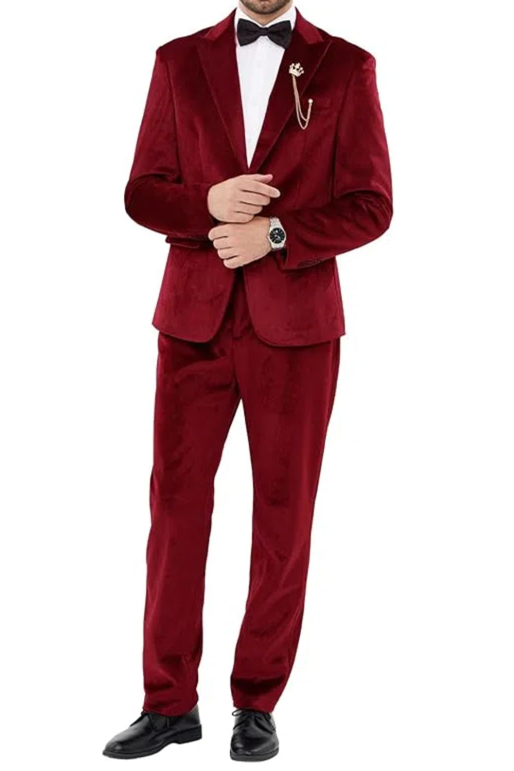 Velvet One Button Tuxedo 2 Piece Men Suits