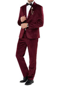 Load image into Gallery viewer, Velvet One Button Tuxedo 2 Piece Men Suits
