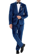 Load image into Gallery viewer, Velvet One Button Tuxedo 2 Piece Men Suits
