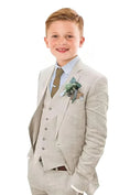 Cargar la imagen en la vista de la galería, Summer Casual Linen 3 Piece Boys Suit Jacket Vest Pant Set
