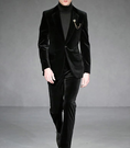 Load image into Gallery viewer, Velvet One Button Tuxedo 2 Piece Men Suits
