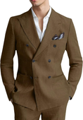 Load image into Gallery viewer, Men's Linen Double Breasted 2 Piece Suits
