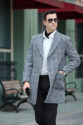 Load image into Gallery viewer, Men's Wool Coat Winter Double Breasted Long Coat 2780
