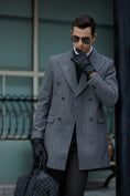 Charger l'image dans la visionneuse de la galerie, Men's Wool Coat Winter Double Breasted Long Coat 2769
