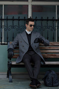 Cargar la imagen en la vista de la galería, Men's Wool Coat Winter Double Breasted Long Coat 2769
