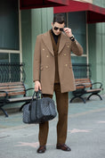 Cargar la imagen en la vista de la galería, Men's Wool Coat Winter Double Breasted Long Coat 2764
