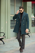 Load image into Gallery viewer, Men's Wool Coat Winter Double Breasted Long Coat 2779
