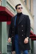 Charger l'image dans la visionneuse de la galerie, Men's Coat Winter Double Breasted Long Coat 2781
