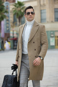 Load image into Gallery viewer, Men's Wool Coat Winter Double Breasted Long Coat 2775
