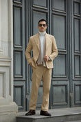 Charger l'image dans la visionneuse de la galerie, Unique Design Corduroy Suit 2 Pieces Men's Suits Jacket+Pants 2786
