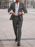 Gallery viewerに画像を読み込む, Men's Linen Suits Summer Beach Wedding Suits 2 Piece Suits Tailored Fit 2024
