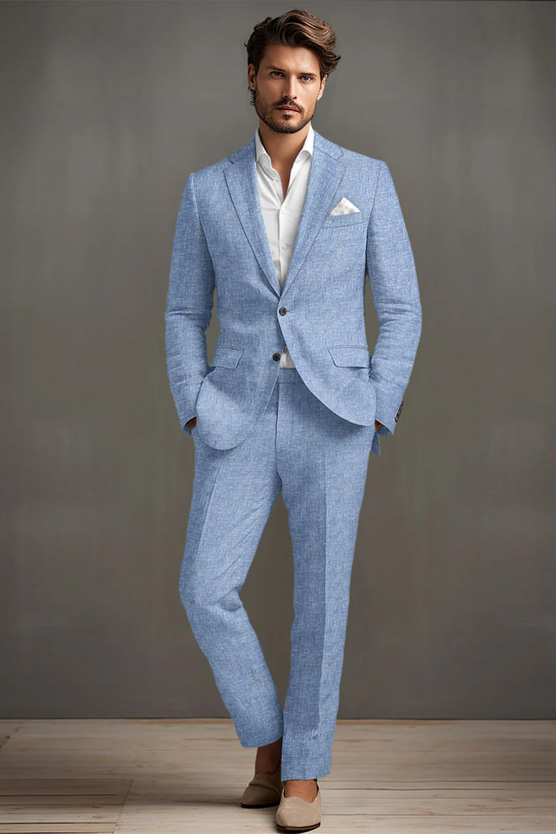 Men's Desert Blue Blend 2-Piece Suit