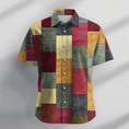 Charger l'image dans la visionneuse de la galerie, Plaid Men's Resort Hawaiian 3D Print Shirt Vacation Spring & Fall Rainbow Shirt
