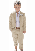 Cargar la imagen en la vista de la galería, Linen Boys Summer Slim Fit 2 Pieces Linen Suit Jacket Pant
