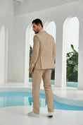 Cargar la imagen en la vista de la galería, Seersucker Striped Blazer Pants 2 Piece Men's Summer Suit
