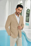 Cargar la imagen en la vista de la galería, Seersucker Striped Men's Summer Blazer
