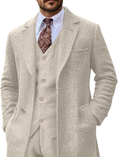 Load image into Gallery viewer, Retro Tweed Herringbone Long Blazer 3 Pieces Mens Suits 3690
