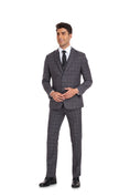 Cargar la imagen en la vista de la galería, Plaid Men's 3 Piece Slim Fit Suits (MORE COLORS+)
