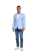 Charger l'image dans la visionneuse de la galerie, Blue Men's Two Button Blazer for Party, Wedding and Business
