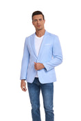 Charger l'image dans la visionneuse de la galerie, Blue Men's Two Button Blazer for Party, Wedding and Business
