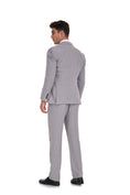 Bild in Galerie-Betrachter laden, Beige Grey Retro Linen Beach Wedding Summer 3 Pieces Men Suits
