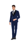 Charger l'image dans la visionneuse de la galerie, Royal Blue Velvet 2 Piece Men's Formal Suits With Jacket Pants
