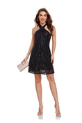 Load image into Gallery viewer, Twisted High Halter Sleeveless Mini Dress
