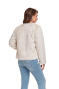 Cargar la imagen en la vista de la galería, Beige Winter Coats Fleece Cropped Jacket
