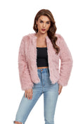 Load image into Gallery viewer, Pink Winter Coats Fleece Cropped Jacket
