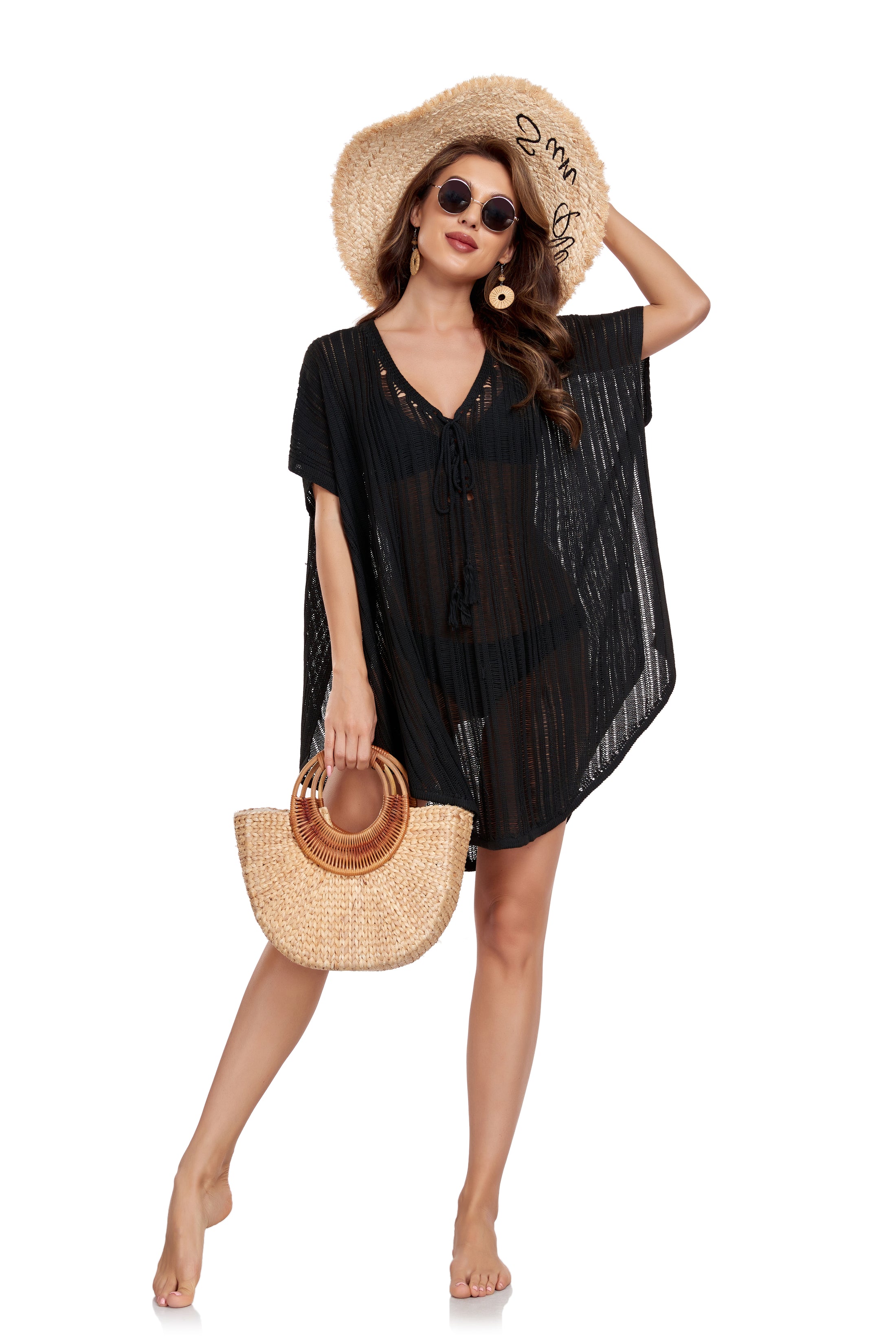 Black Fresh Short Sleeve Mini Dress