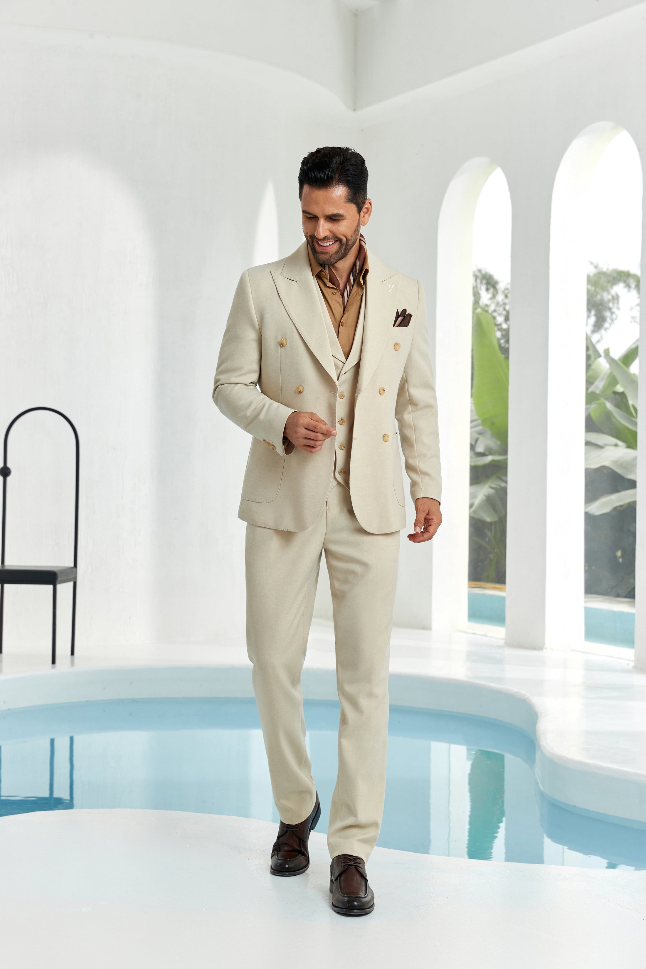 Designer Style New Beach Wedding Summer 3 Pieces Men Suits