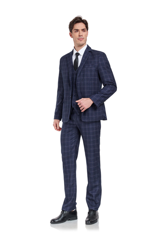 Plaid Men's 3 Piece Slim Fit Suits (MORE COLORS+)