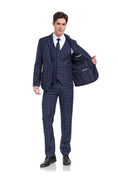 Charger l'image dans la visionneuse de la galerie, Plaid Men's 3 Piece Slim Fit Suits (MORE COLORS+)
