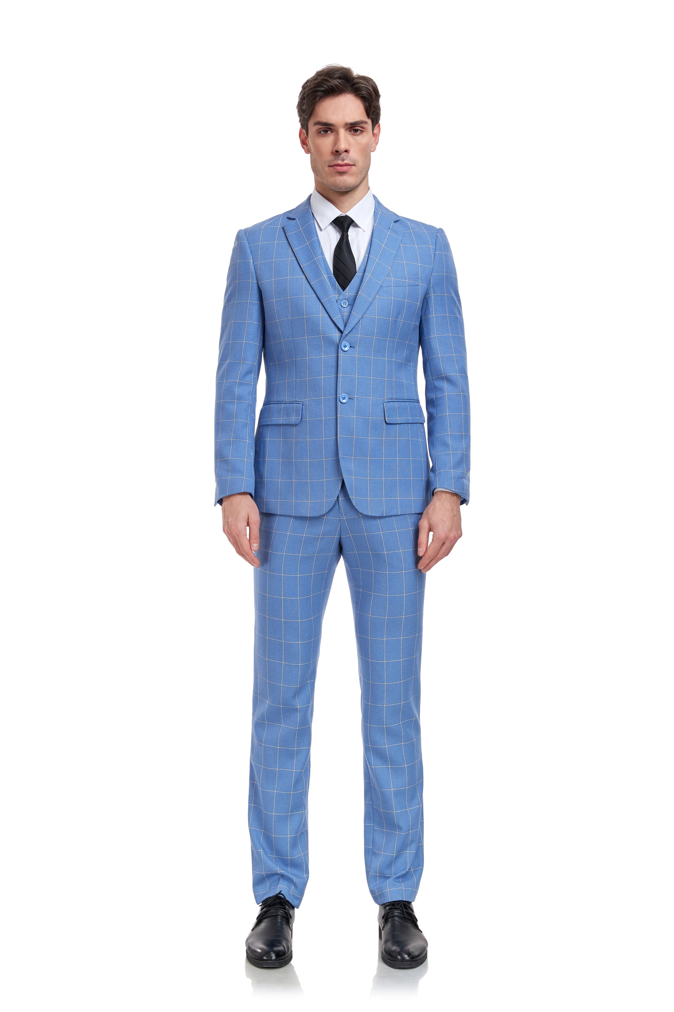 Plaid Men's 3 Piece Slim Fit Suits (MORE COLORS+)