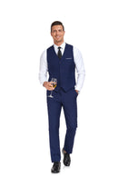 Men's Suits 2 Pieces Vest+Pants Set V-Neck Casual Waistcoat Suit