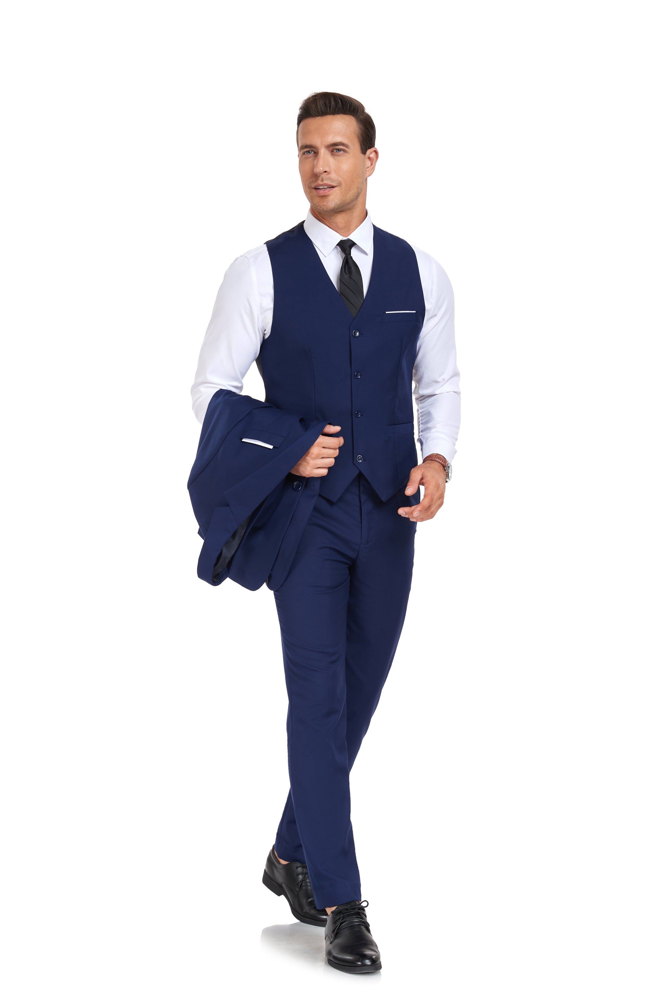 Navy Party Business Banquet 3 Piece Men Suits