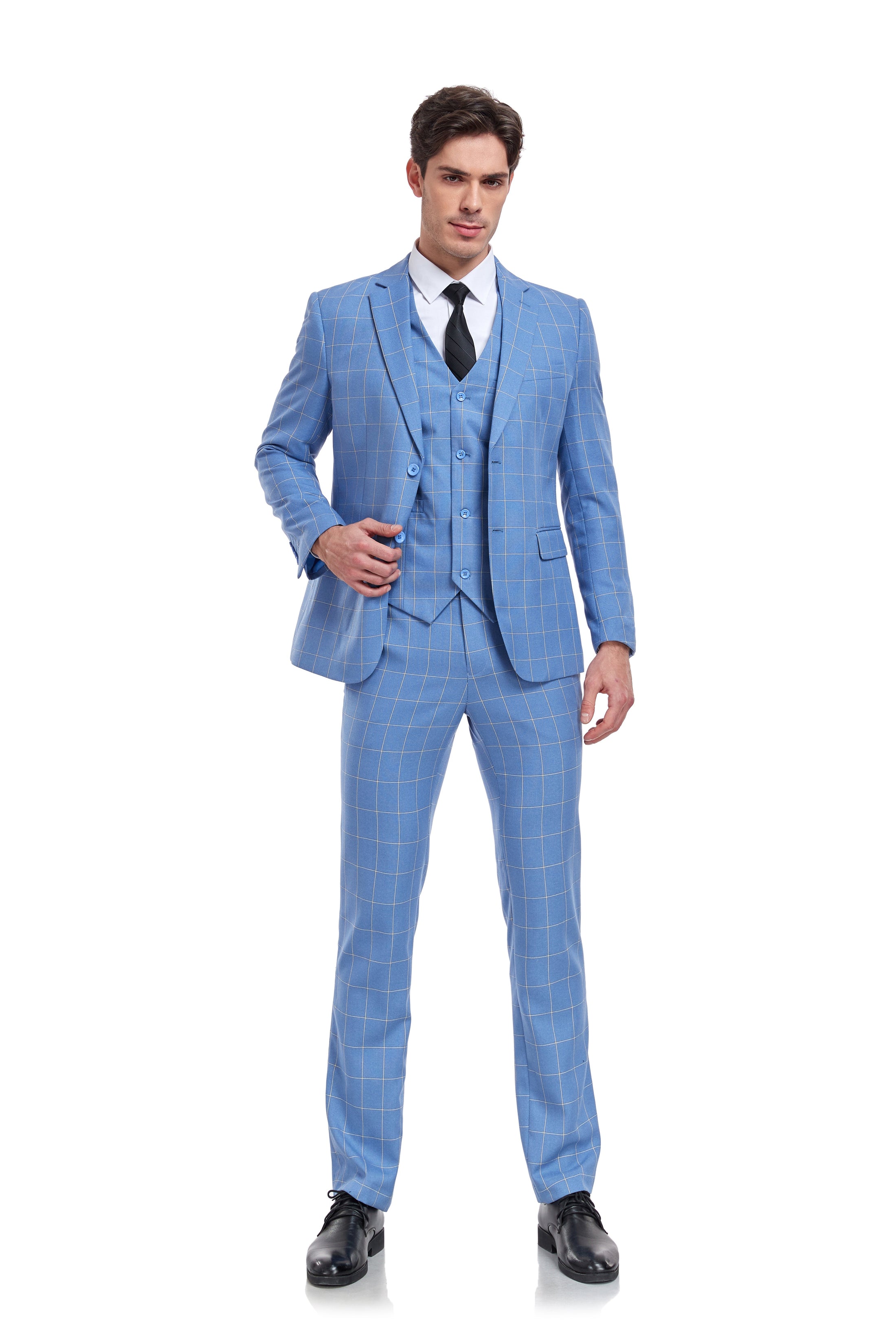 Plaid Men's 3 Piece Slim Fit Suits (MORE COLORS+)