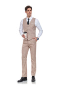 Charger l'image dans la visionneuse de la galerie, Men's Suits 2 Pieces Vest+Pants Set V-Neck Casual Waistcoat Suit
