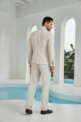 Charger l'image dans la visionneuse de la galerie, Beige Linen Beach Wedding Men Summer Suits (MORE CHOICE+)🔥
